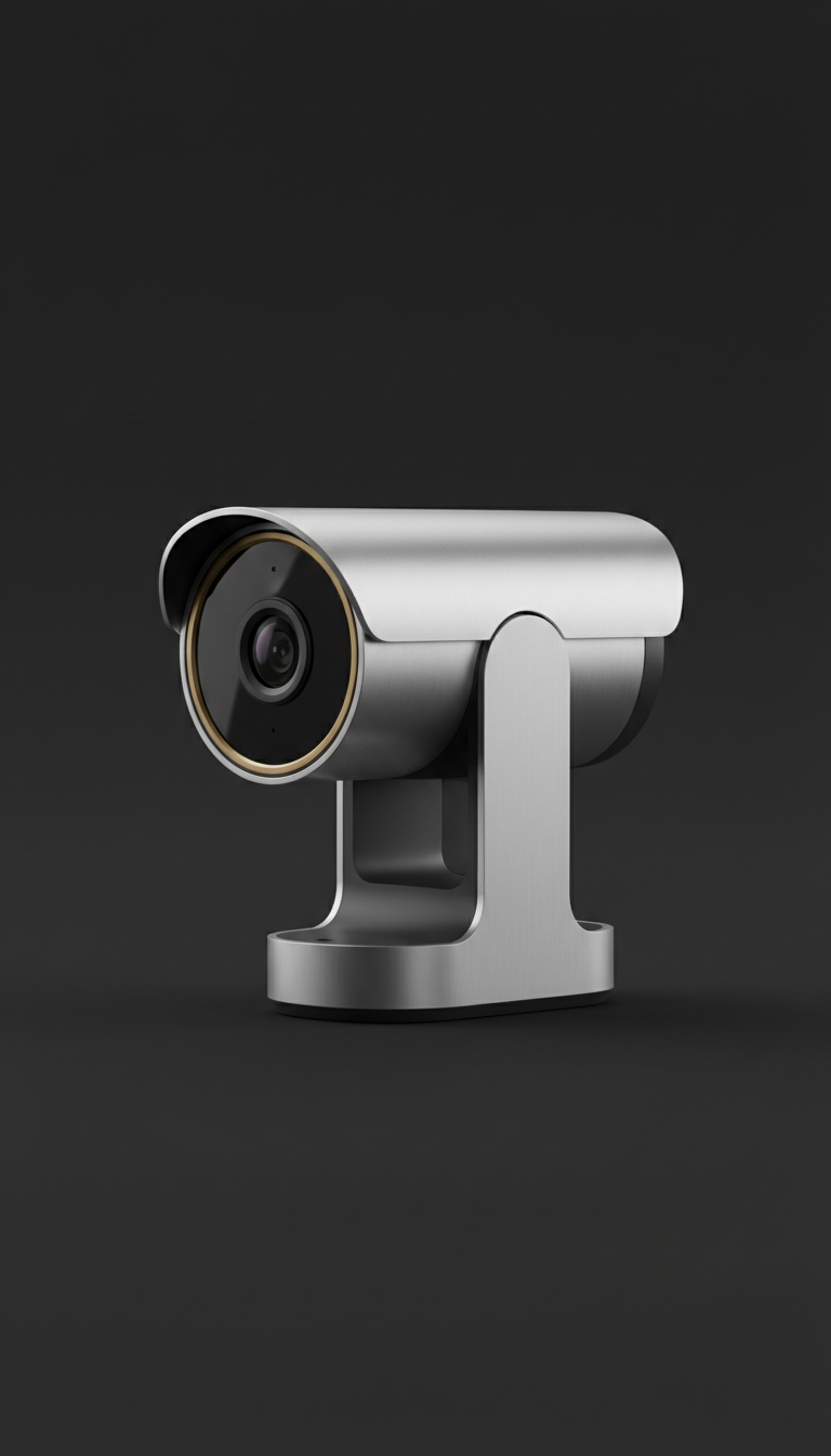 AI Security Camera Brushed Silver